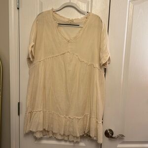 Listicle Cream Babydoll Dress - size L